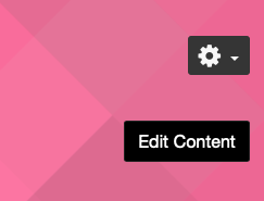 Moodle dashboard - one button with the setting icon. second button labelled Edit content.
