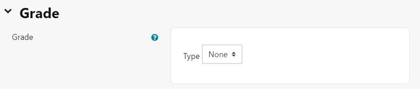 The Grade settings tab for a Collaborate activity