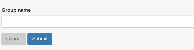 The group name field for creating groups in Admin Tool