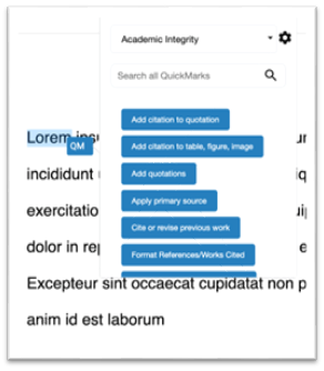 Adding QuickMarks in Feedback Studio 