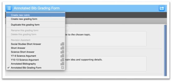 9 Feedback Studio's rubric manager 