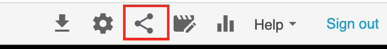 The Sharing settings button in Panopto